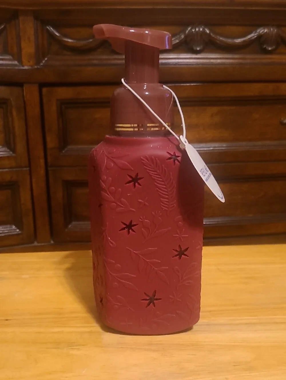 Red Holly Foaming Hand Soap Bottle